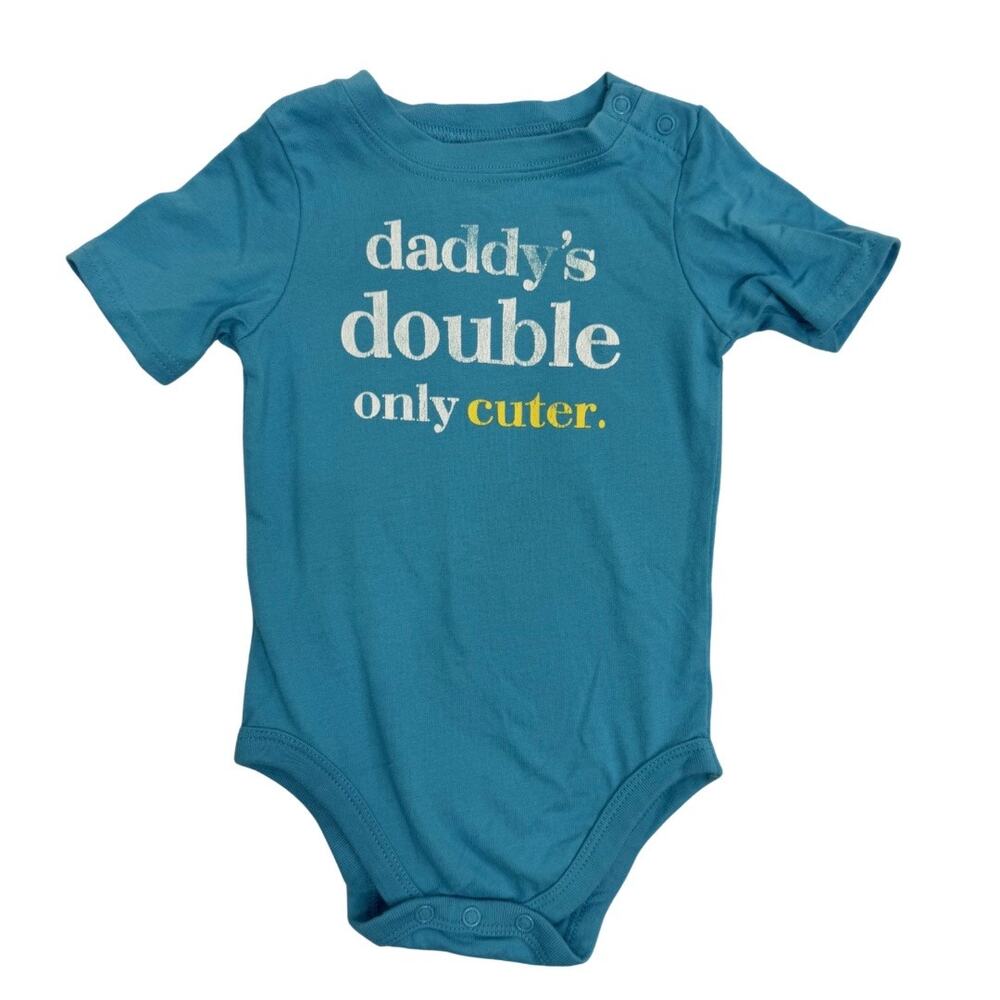 Garanimals Daddy’s Double Blue Short Sleeve Bodysuit Size 24 Months